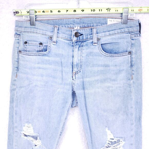 Rag and Bone Dre Destroyed Capri Women Size 27 Mid-Rise Denim Jeans Casual Pants - Picture 2 of 11